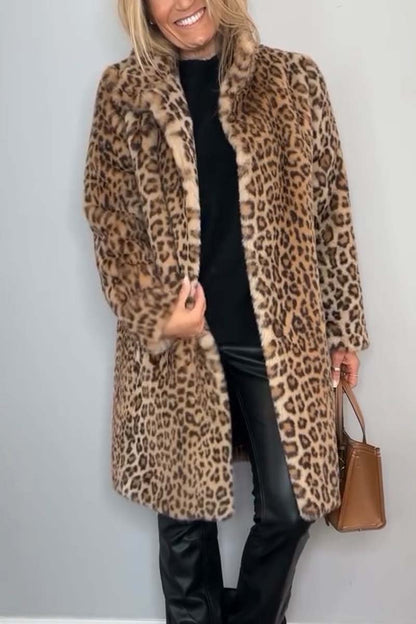 Chic Leopard Print Coat for Women - Embrace Your Wild Side!