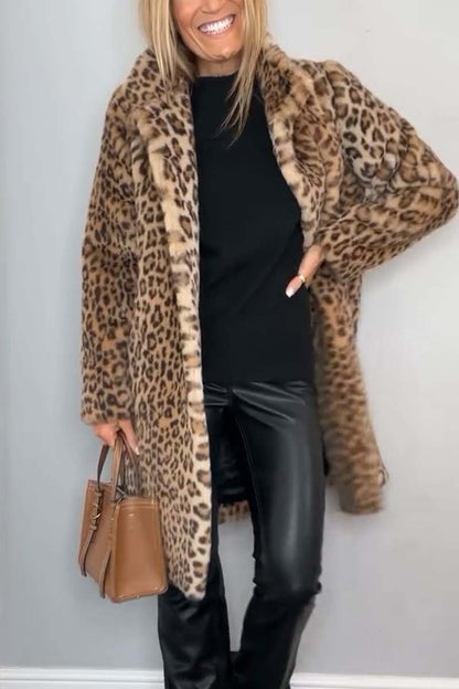 Chic Leopard Print Coat for Women - Embrace Your Wild Side!