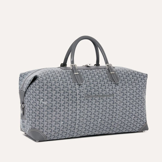 Barrel Travel Bag – Grey Patterned Weekend Duffel