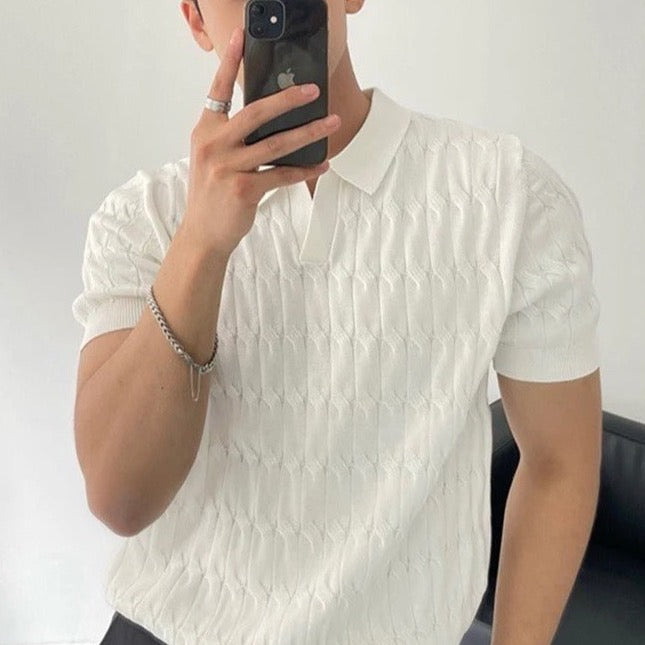 Stylish Merino Men's Polo | Chic Short-Sleeved Smart-Casual Shirt