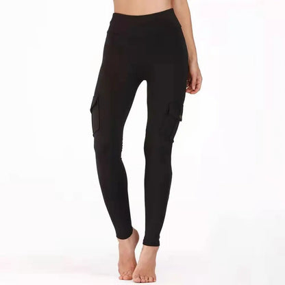 Butt-Lifting High-Waisted Cargo Leggings – Tummy Control & Flap Pockets