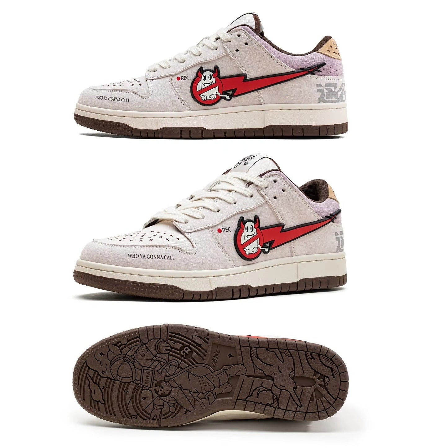 GHOSTVOLT™ Retro Skate Low – Illustrated Street-Punk Graphic Sneakers