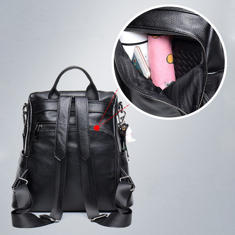 Stylish Anti-Theft Leather Backpack for Ultimate Security