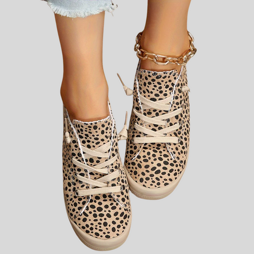 Chic Leopard Print Low-Rise Trainers for Women