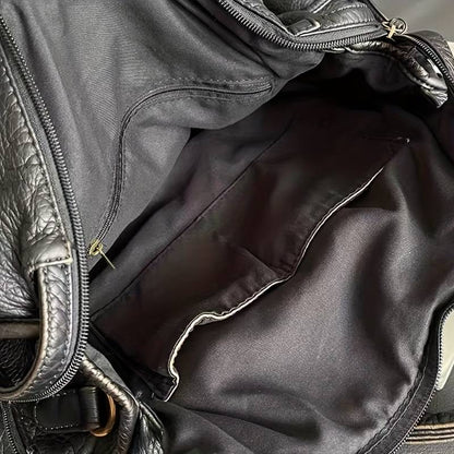 Elegant NoirClass - Premium Black Leather Handbag