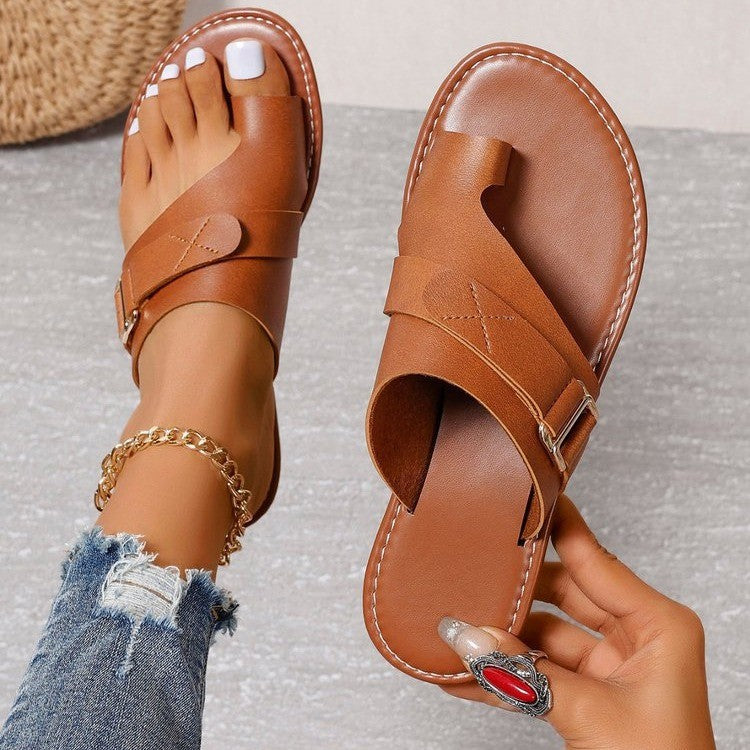 Hayley - Stylish Leather Flip Flops for Ultimate Comfort
