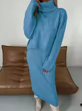 ChicLayer™ - Midi Dress & Turtleneck Sweater 2-Piece Set