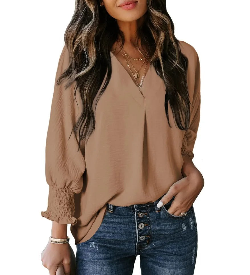 VeraSoft® – Everyday Ease V-Neck Tee | 3/4 Sleeve Loose Fit Essential