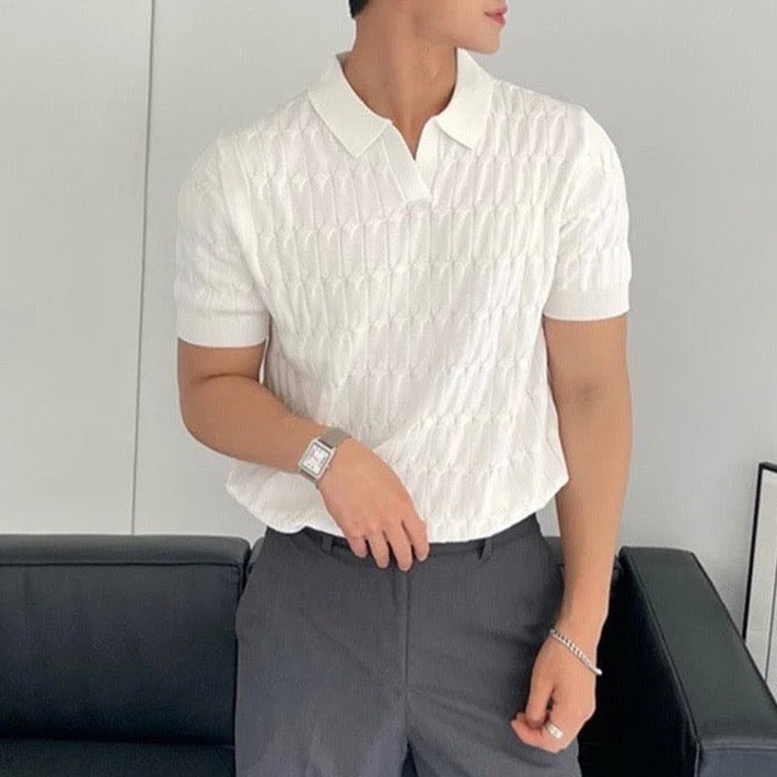 Stylish Merino Men's Polo | Chic Short-Sleeved Smart-Casual Shirt