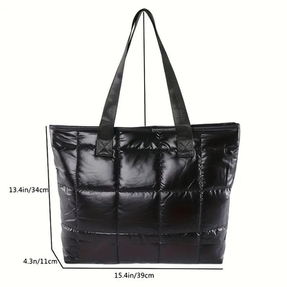 Chic and Cozy Black Puffy Shoulder Bag