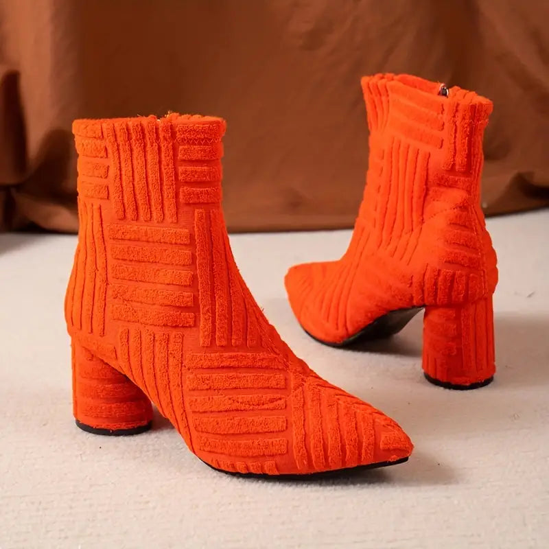 Chic Women's Color Block Heeled Boots for Every Occasion