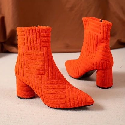 Chic Women's Color Block Heeled Boots for Every Occasion