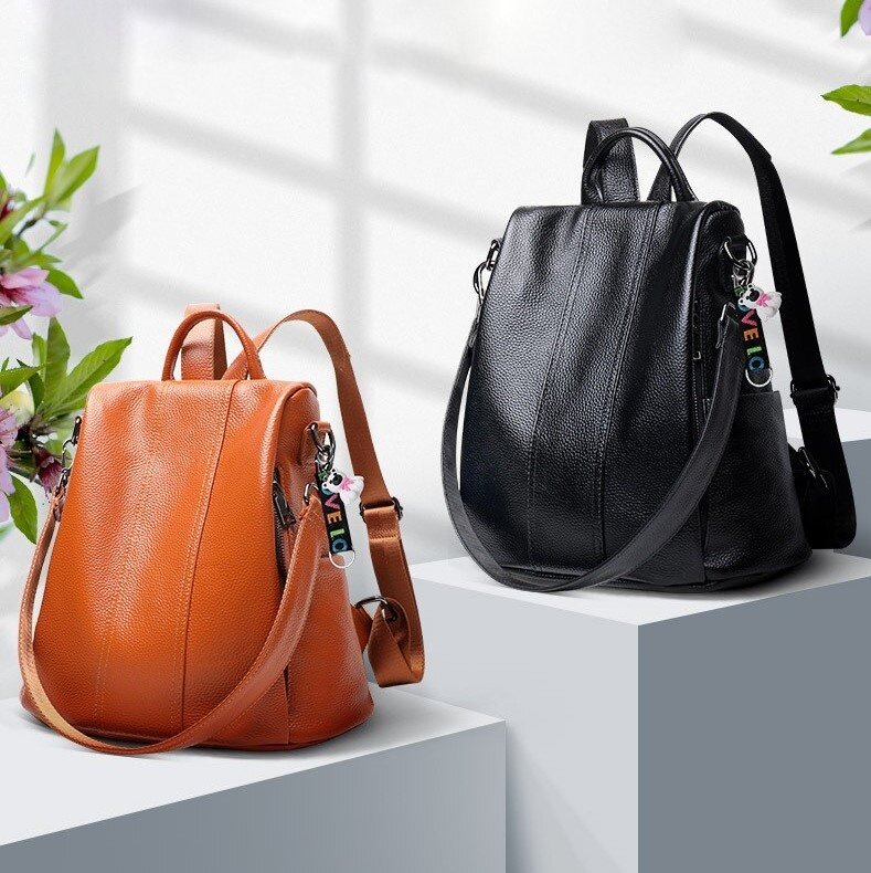 Stylish Anti-Theft Leather Backpack for Ultimate Security